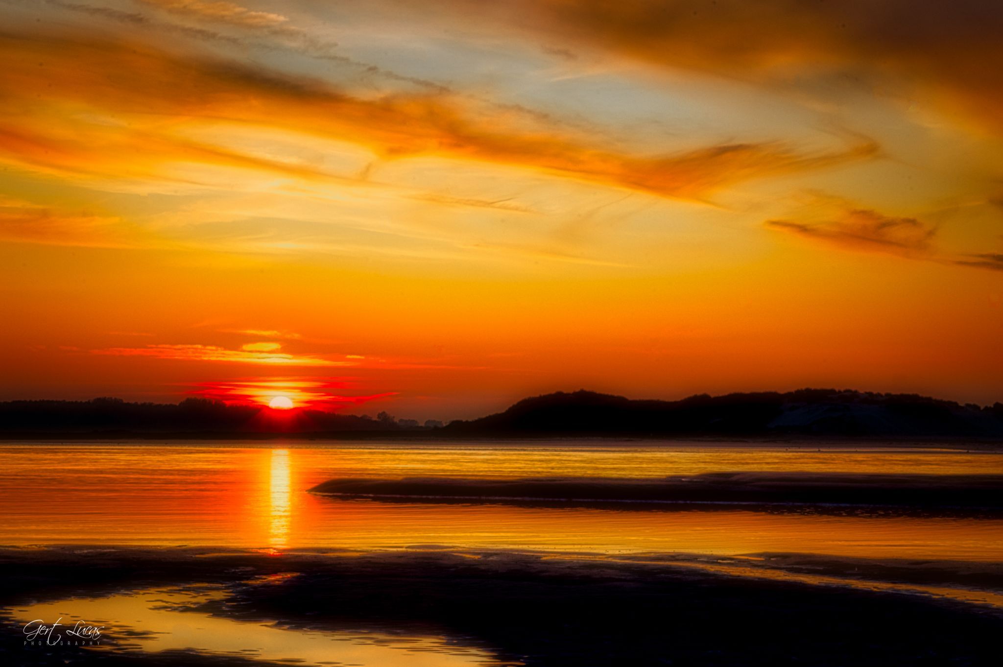 Zwin sunset, Netherlands