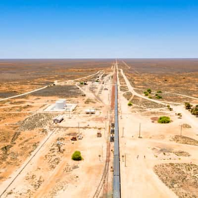 Back of the train Nullarbor Plain South Australia, Australia