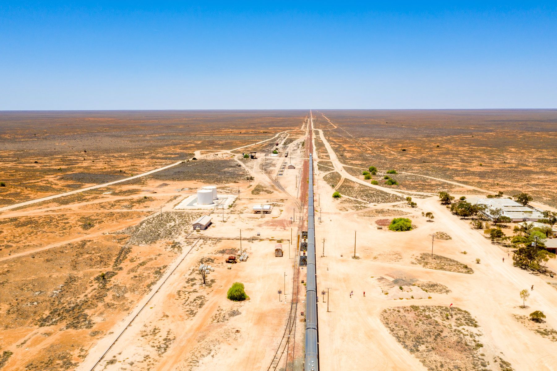 Back of the train Nullarbor Plain South Australia, Australia