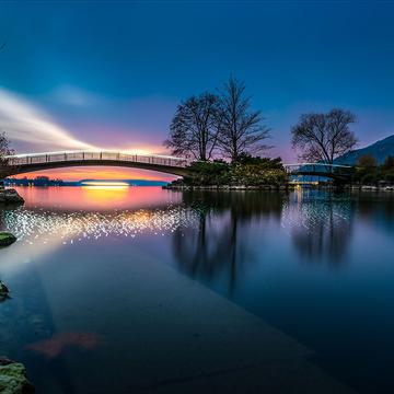 Bielersee, Lake Biel, Sunset in Switzerland, Switzerland
