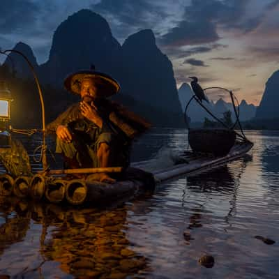 Blue hour at xingping, China