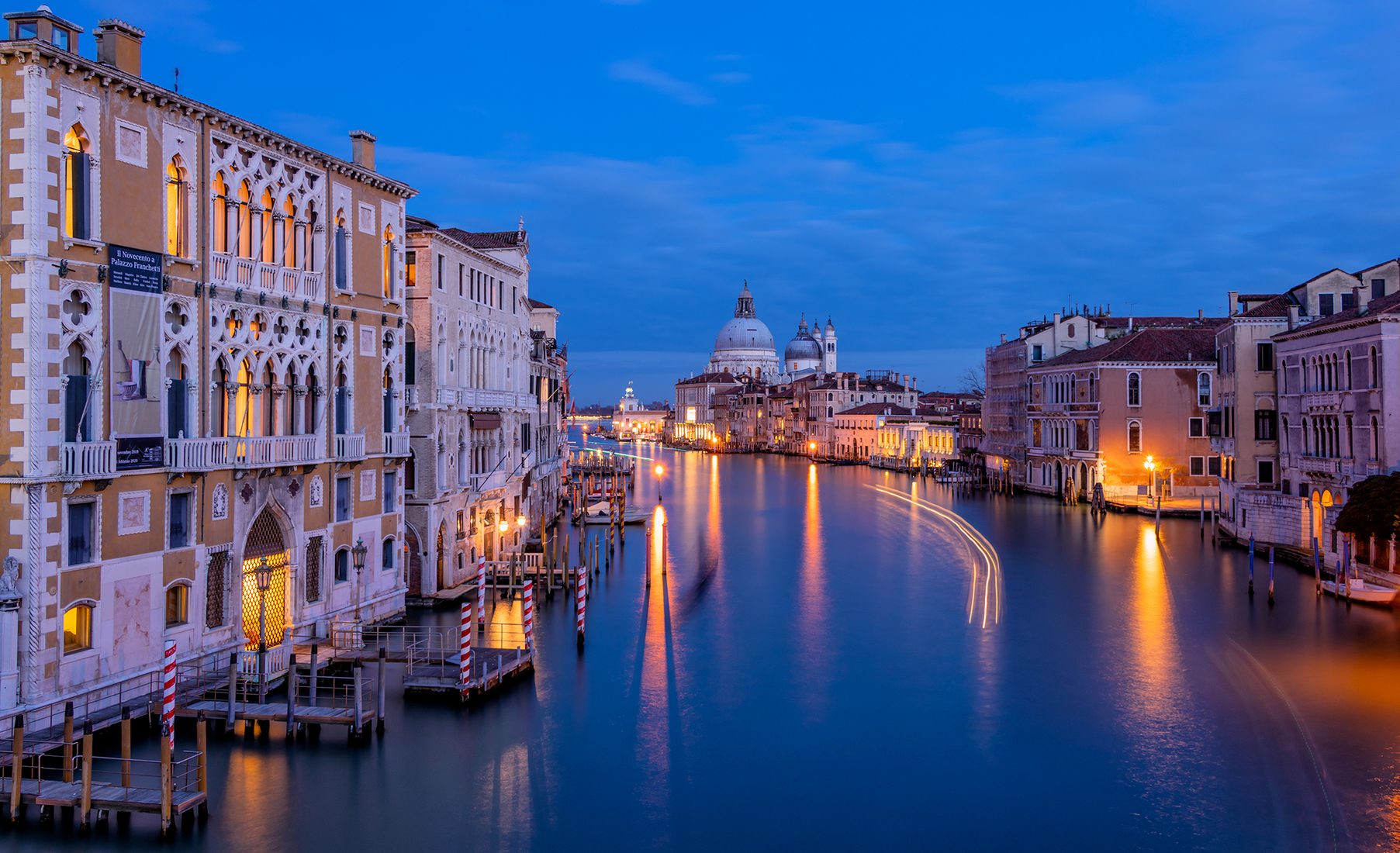 Blue hour on Basilica Santa Maria della Salute, Italy