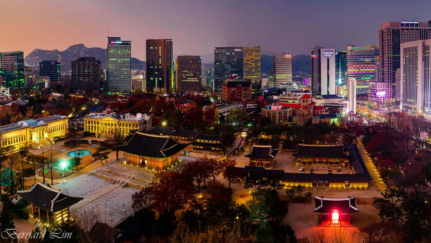 blue hour over Seoul
