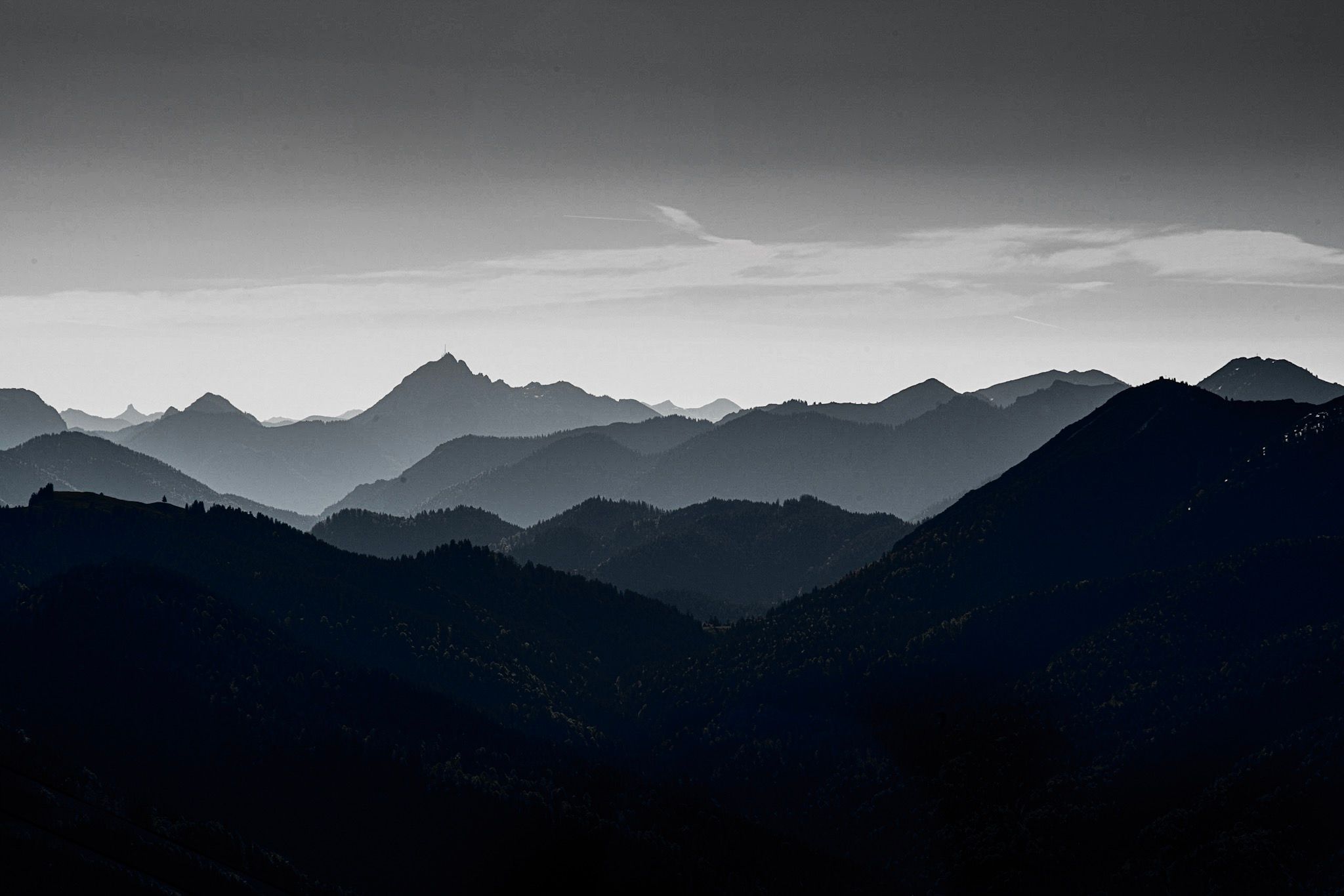 View from Brauneck Gipfelhaus (Lenggries), Germany