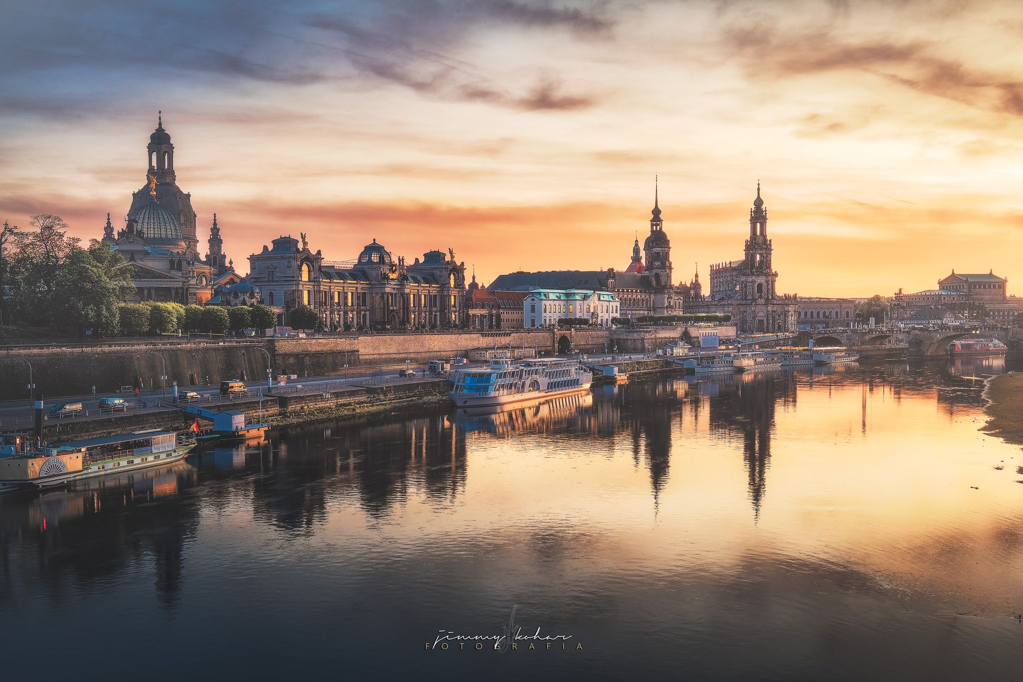 View over Dresden from Carolabrücke, Germany