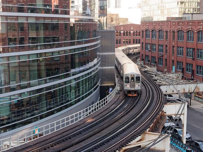 Train from Wells Kinzie Garage, Chicago