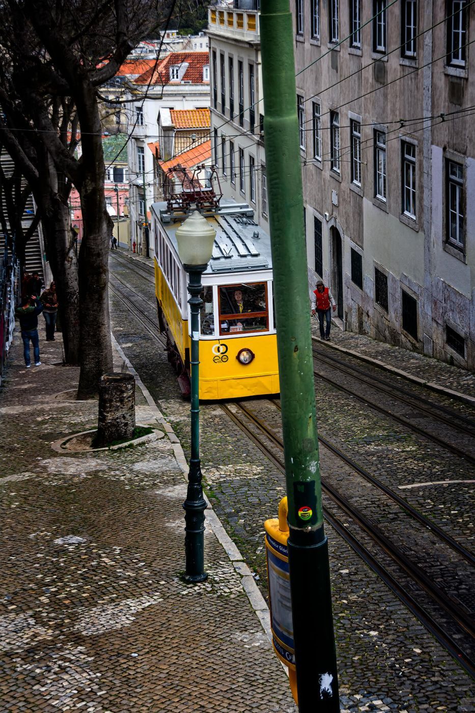 Elevador da Glória from Miradouro Sao Pedro de Alcantara, Lisbon, Portugal