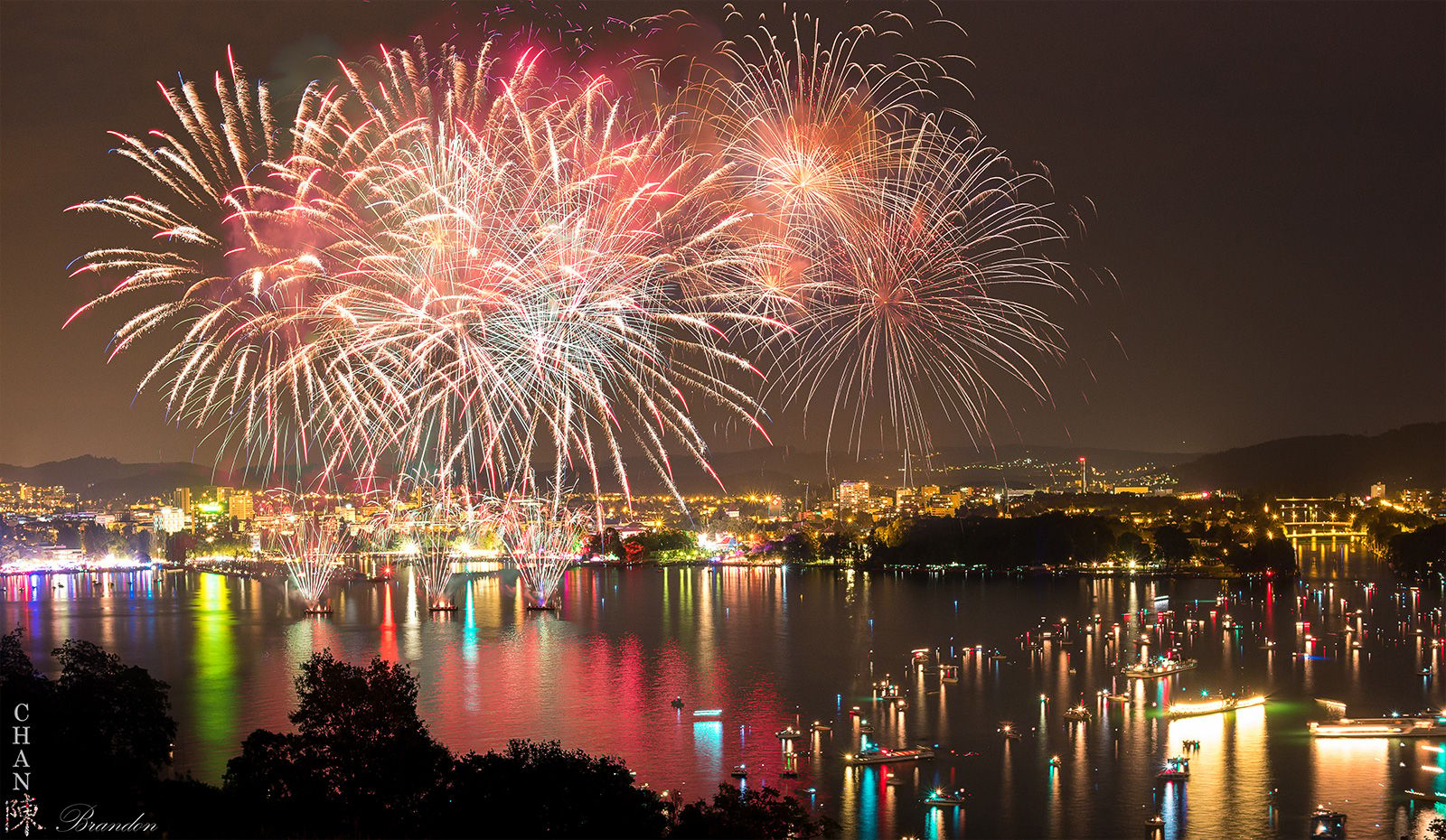 Fireworks - Feuerwerk - Biel, Switzerland