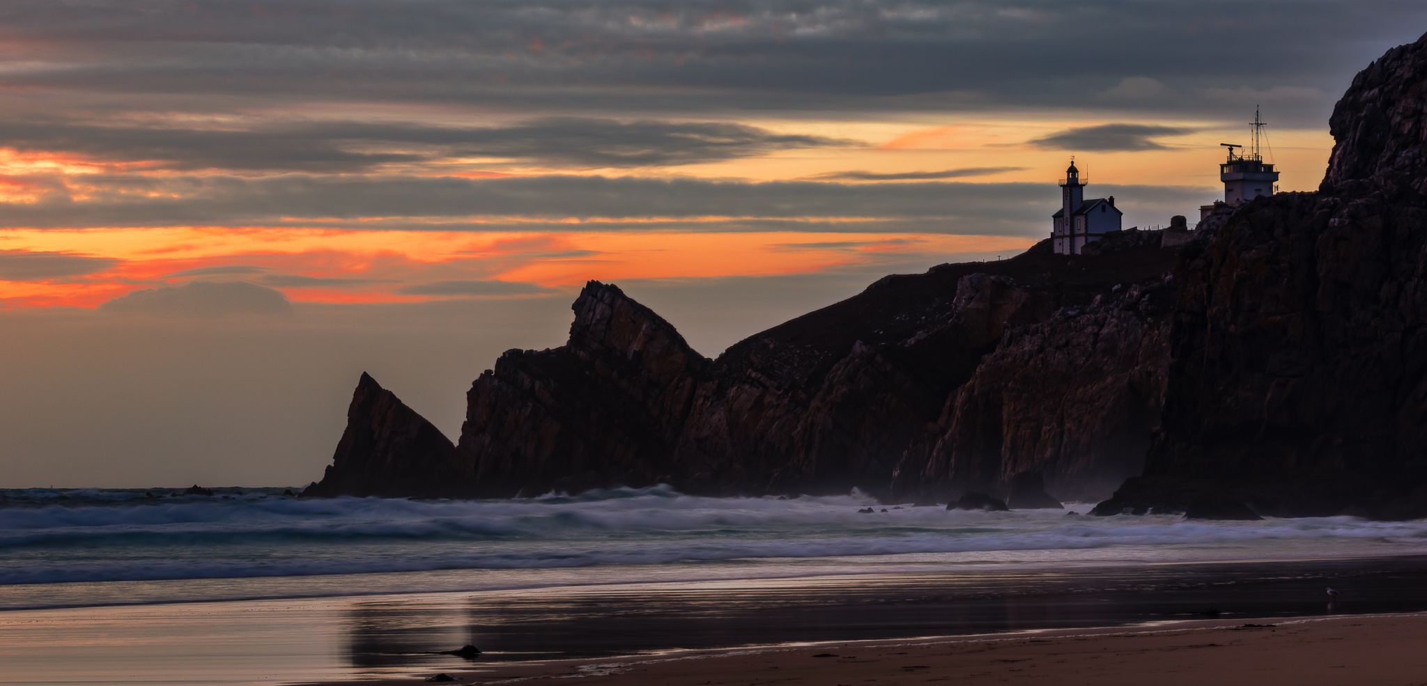 Evening and twilight colors at Pointe du Toulinguet, France