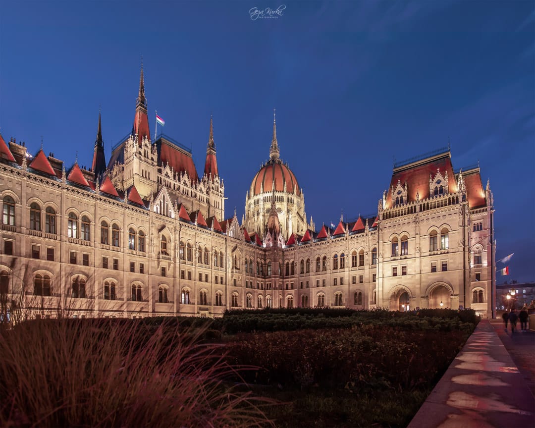 Hungarian parliament with wide angle, Hungary