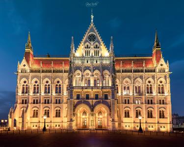 Hungarian parliament with wide angle