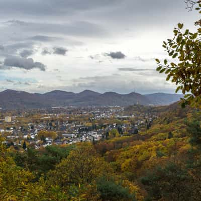 View over Siebengebirge from Jugendkreuz, Germany