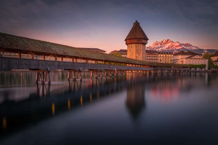 (Kapellbrücke) Chapel Bridge in Lucerne
