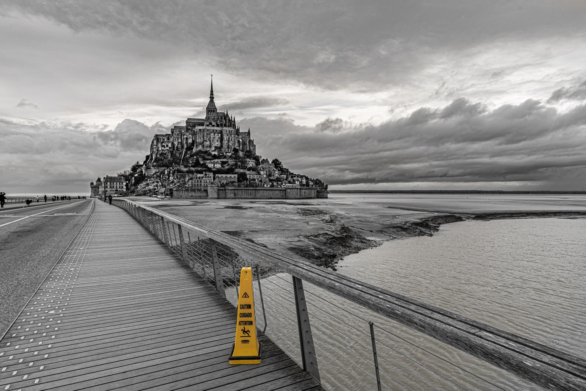 Mont Saint-Michel from Bridge, France