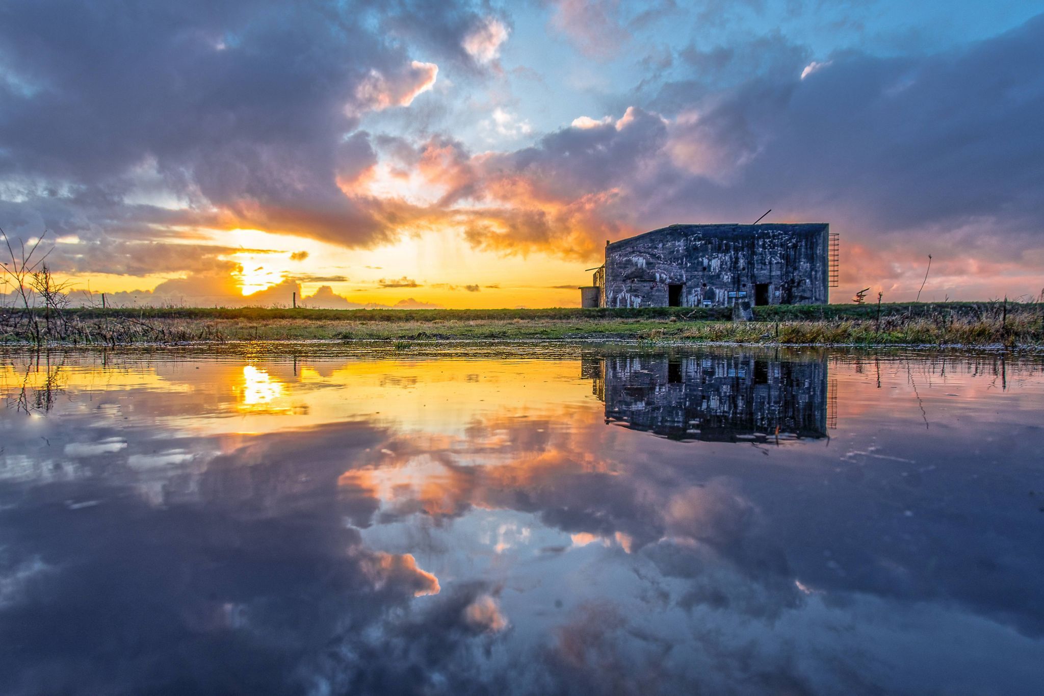 Oddesund abandoned German world war 2 bunkers, Denmark