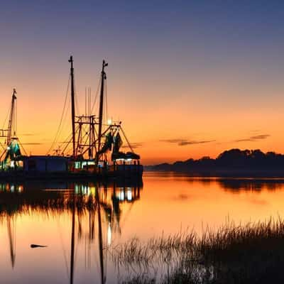 Shrimp boats on the St Johns river, USA