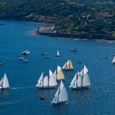 St tropez bay from above, France