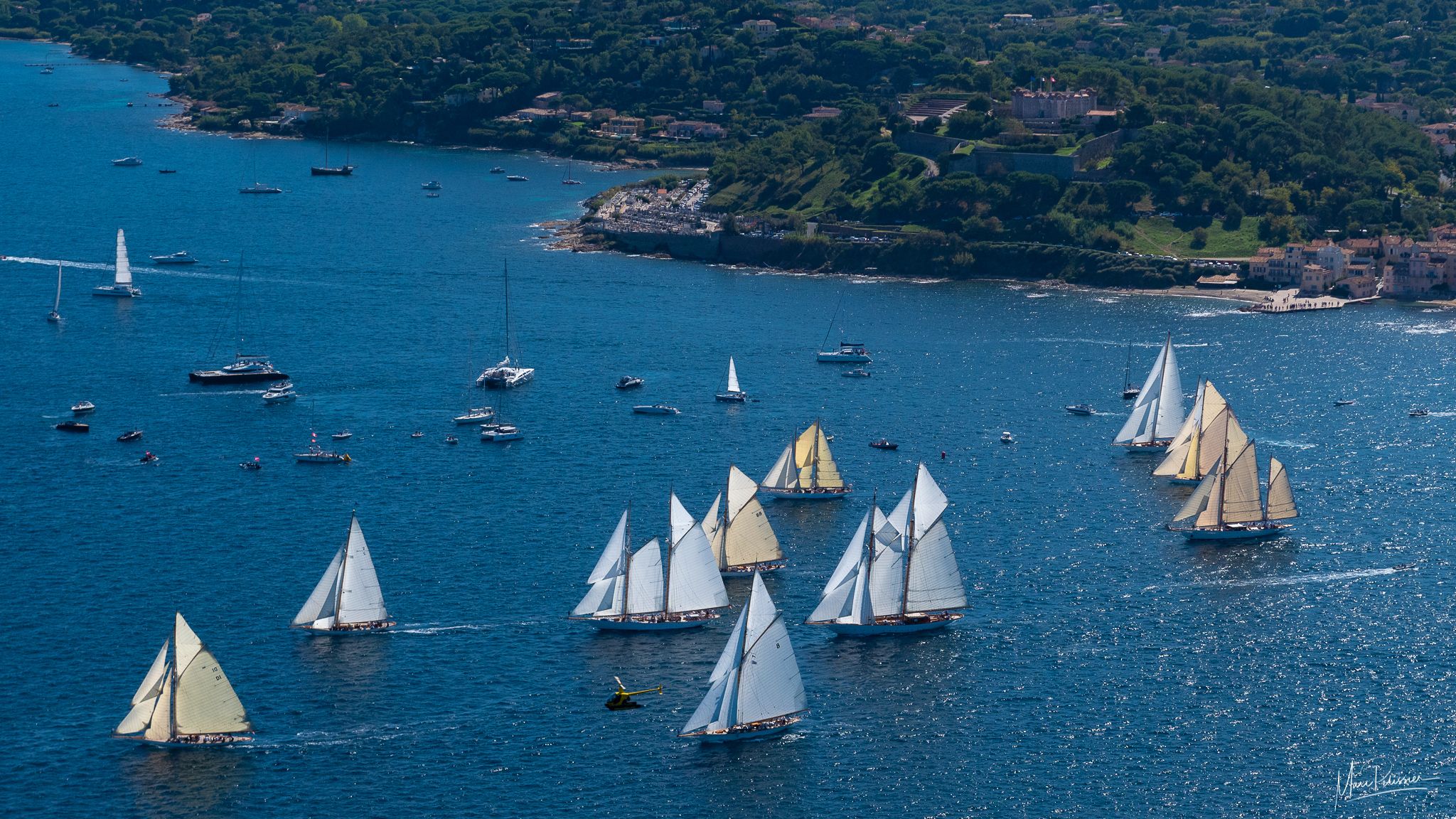 St tropez bay from above, France