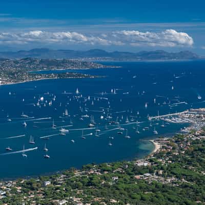 St tropez bay from above, France