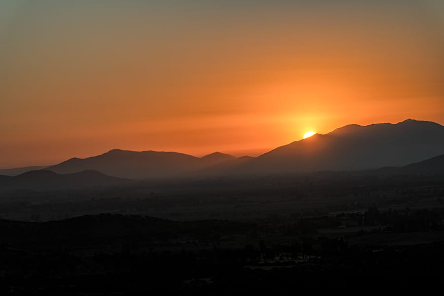 Sunset in Curacavi valley, Chile