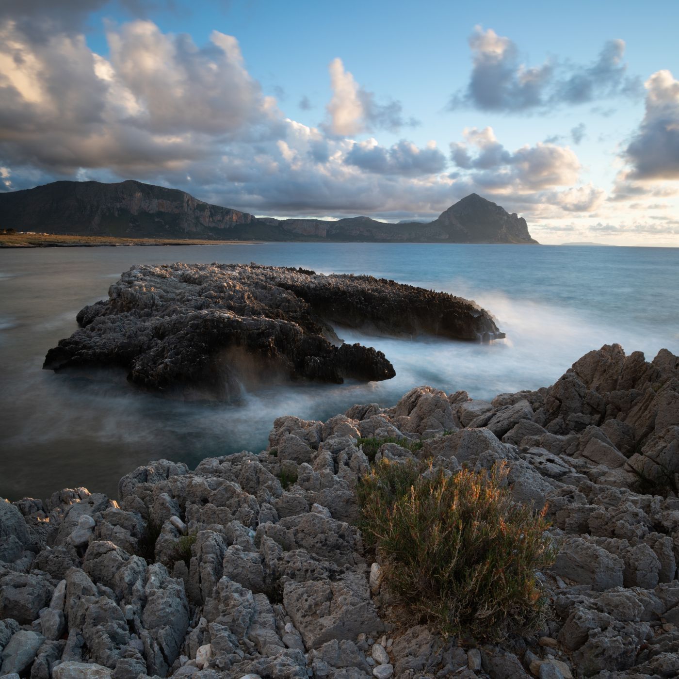 View from Macari to Monte Cofano, Italy