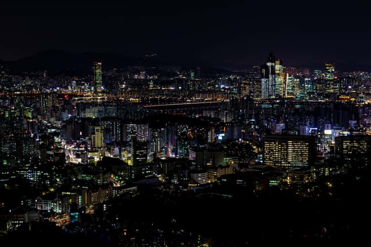 View over Seoul from Ansan Mountain