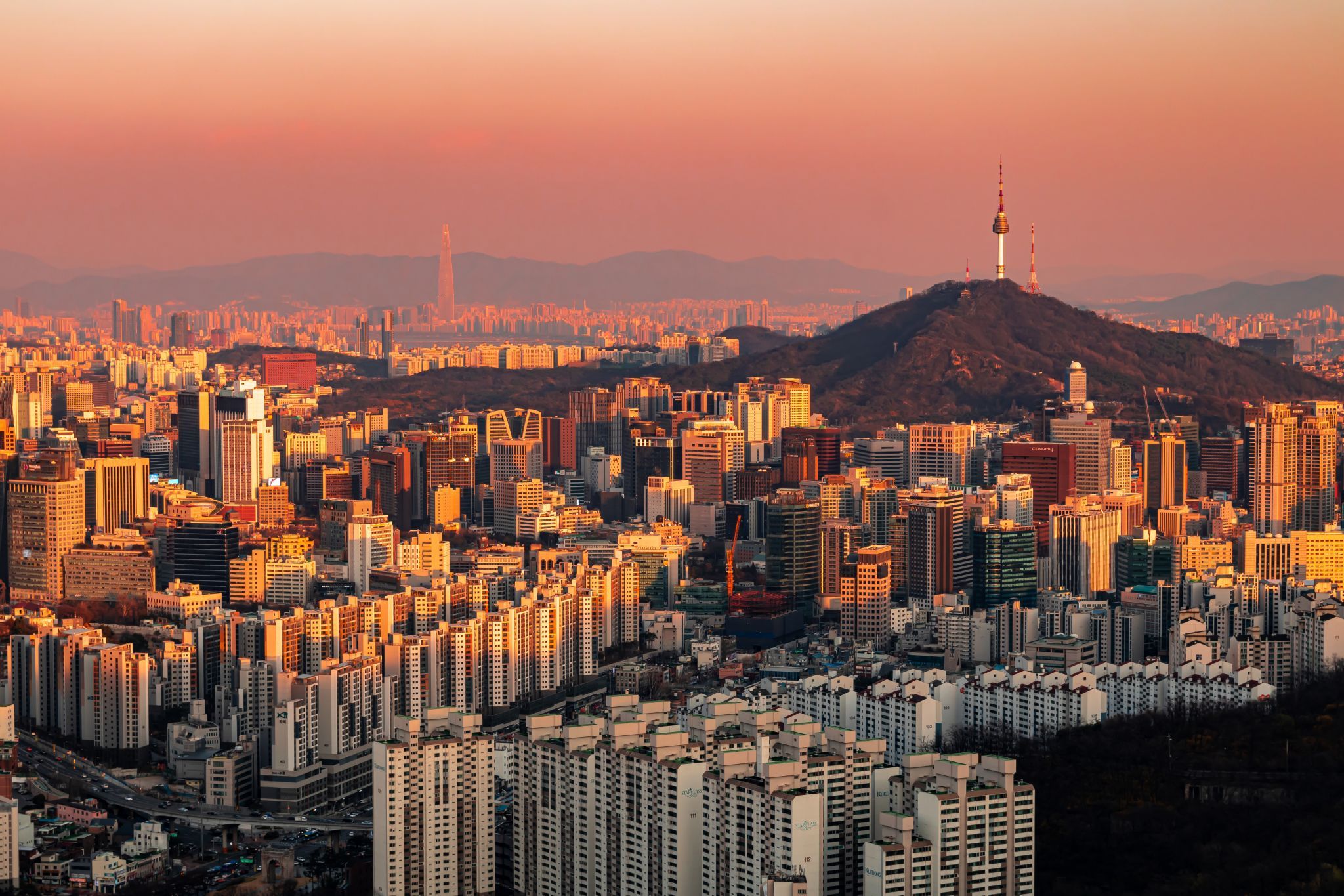 View over Seoul from Ansan Mountain, South Korea