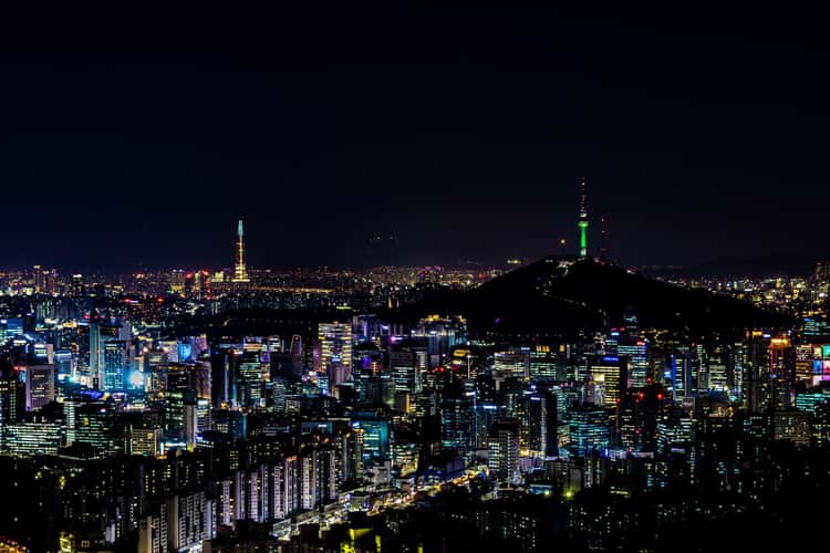 View over Seoul from Ansan Mountain