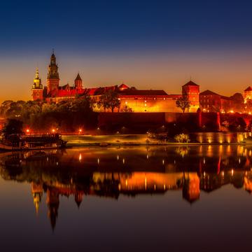 Wawel Royal Castle and the Vistula River in Kraków, Poland