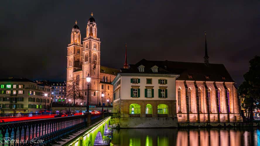 Grossmünster from the Münsterbridge, Zurich