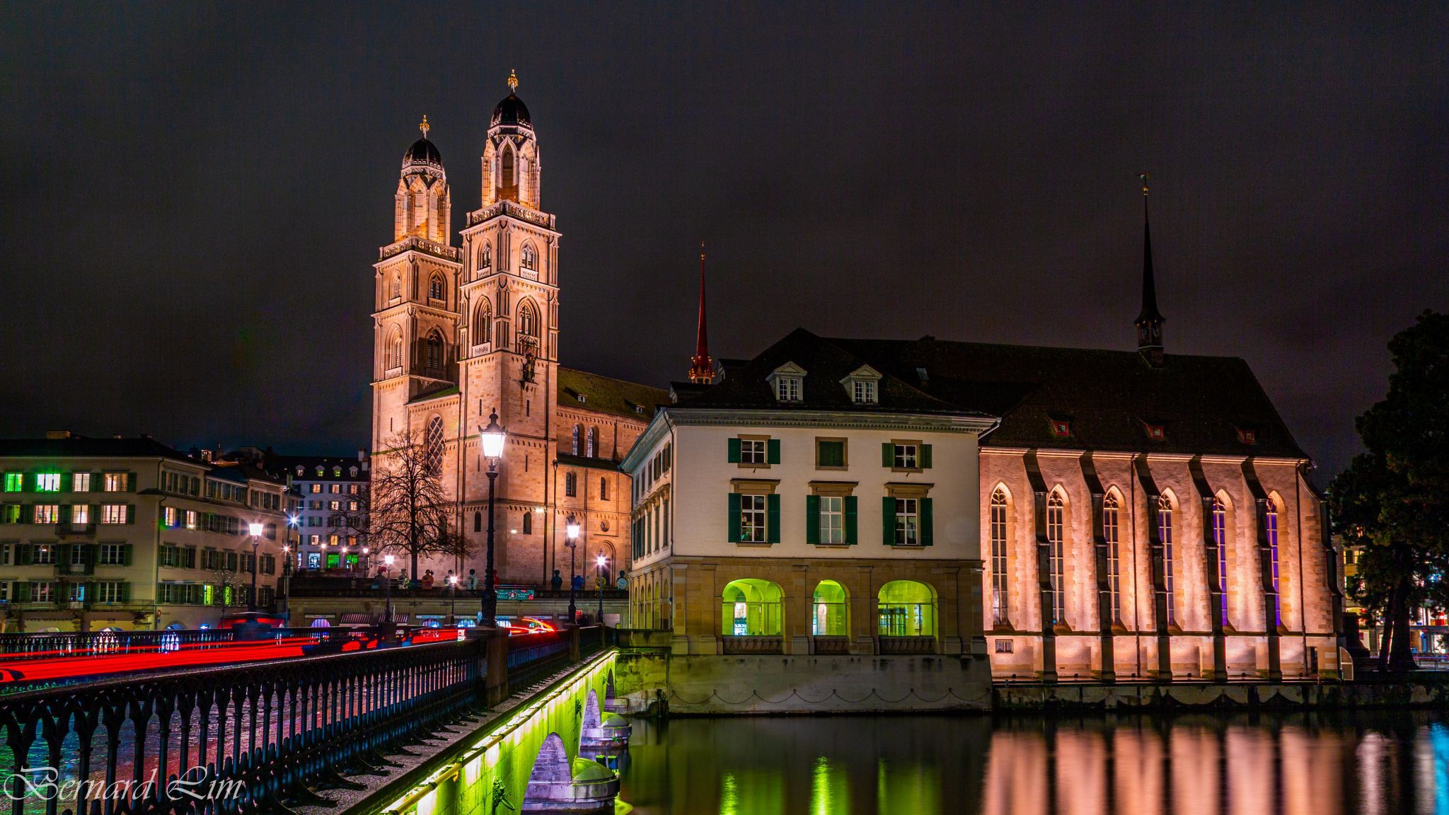 Grossmünster from the Münsterbridge, Zurich, Switzerland