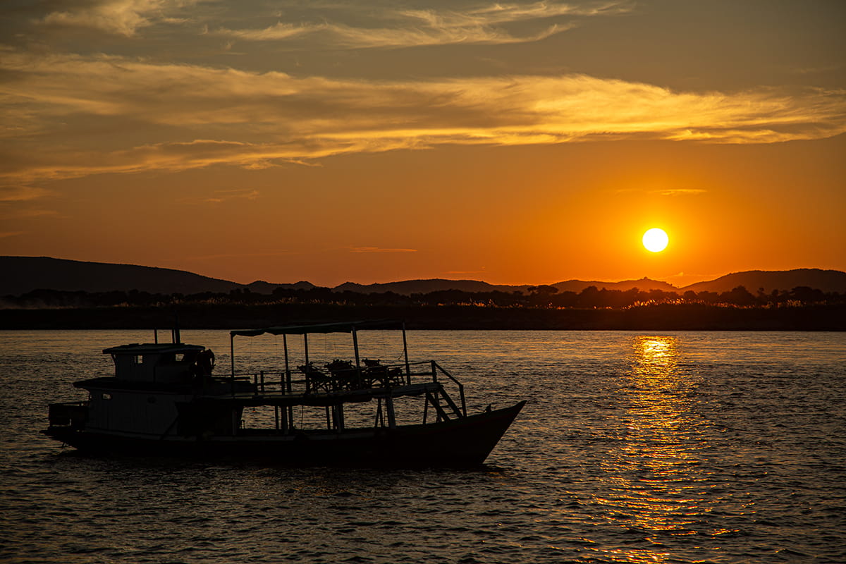 Abends auf dem Irrawaddy, Myanmar