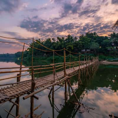 Bamboo Bridge in Luang Prabang, Lao