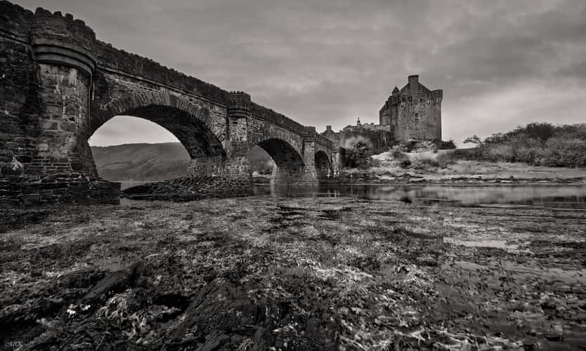 Side view II of Eilean Donan Castle, Scotland