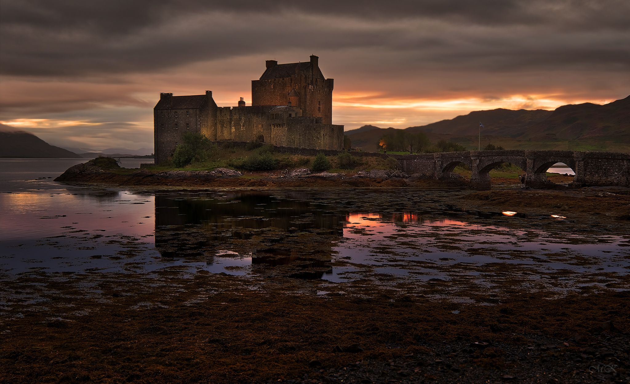 Side view of Eilean Donan Castle, Scotland, United Kingdom