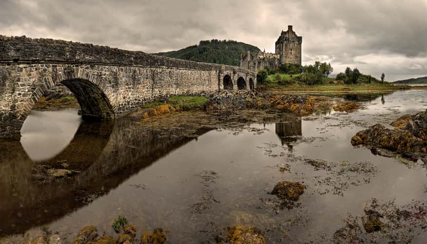 Side view II of Eilean Donan Castle, Scotland