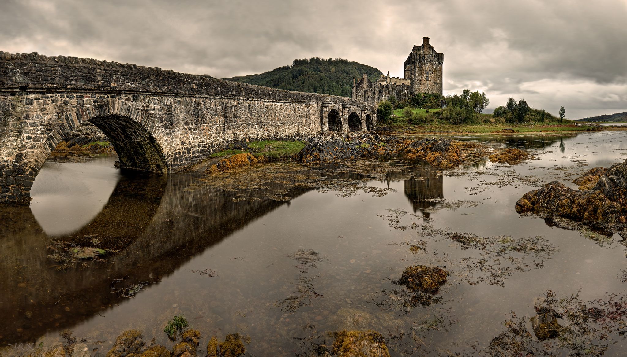 Side view II of Eilean Donan Castle, Scotland, United Kingdom