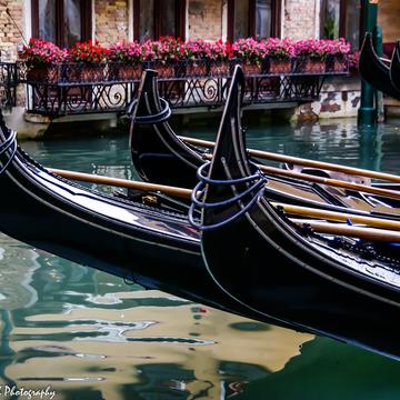 Gondelreflection, Venice, Italy