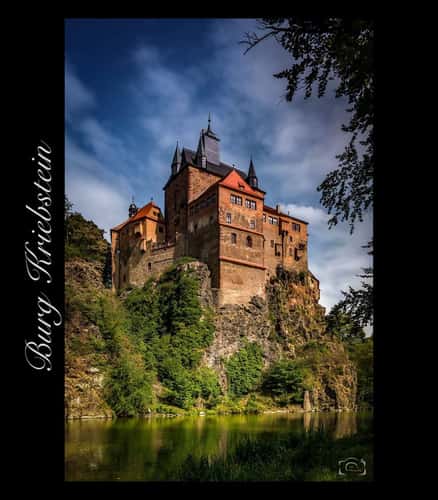 Kriebstein Castle from waterfall