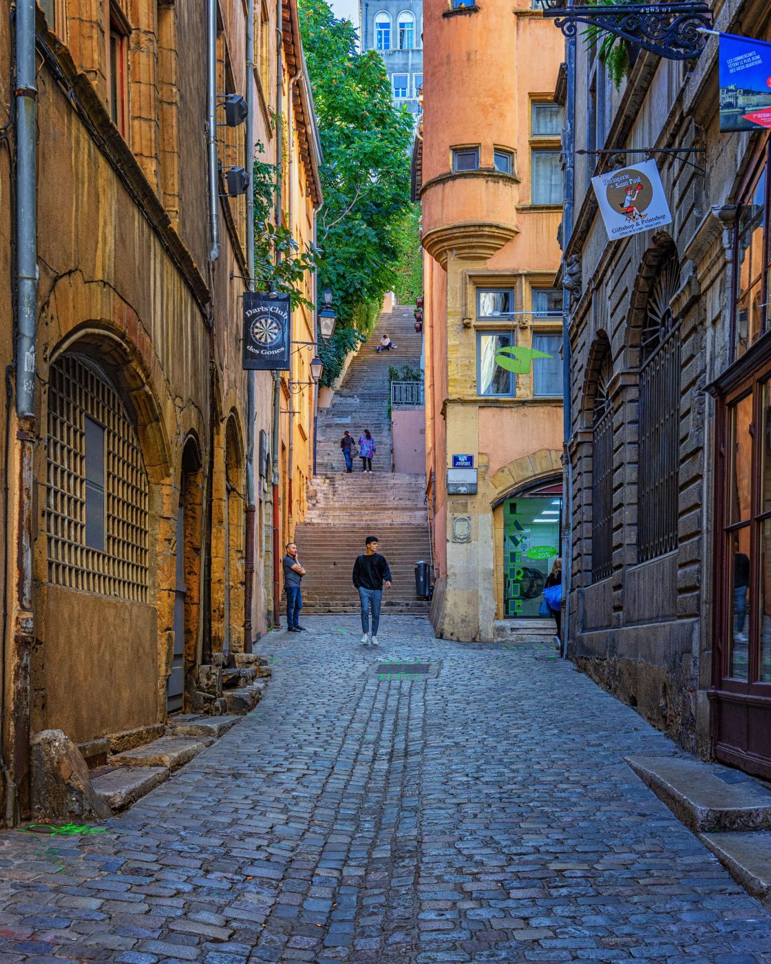 Street Scene in Vieux Lyon, France