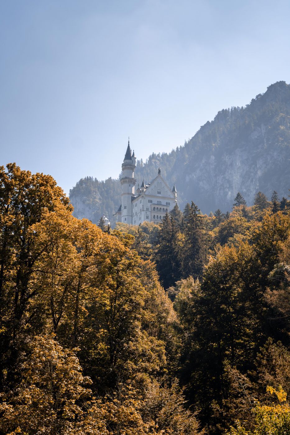 Lower view of Castle Neuschwanstein, Germany