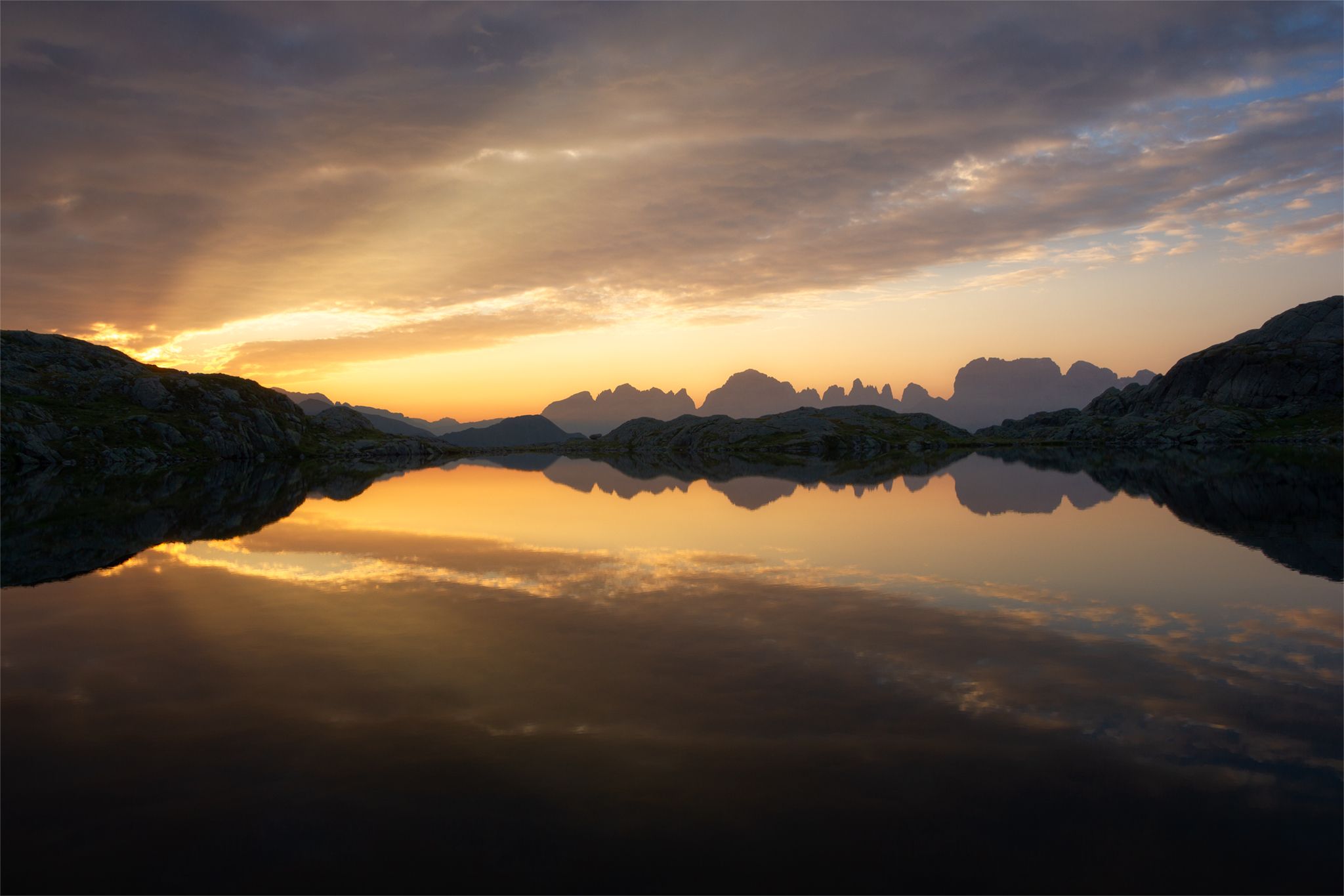 Magnificent Black Lake, Italy