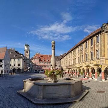 Memmingen Marktplatz mit dem Rathaus und Steuerhaus, Germany