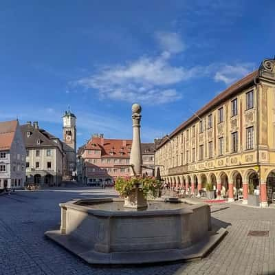 Memmingen Marktplatz mit dem Rathaus und Steuerhaus, Germany