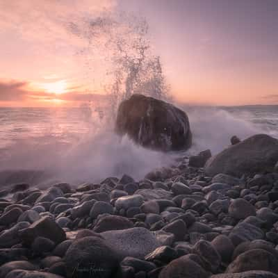 Mølen beach of the rolling stones, near Larvik, Norway