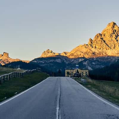 Motorway view near Misurina lake, Italy