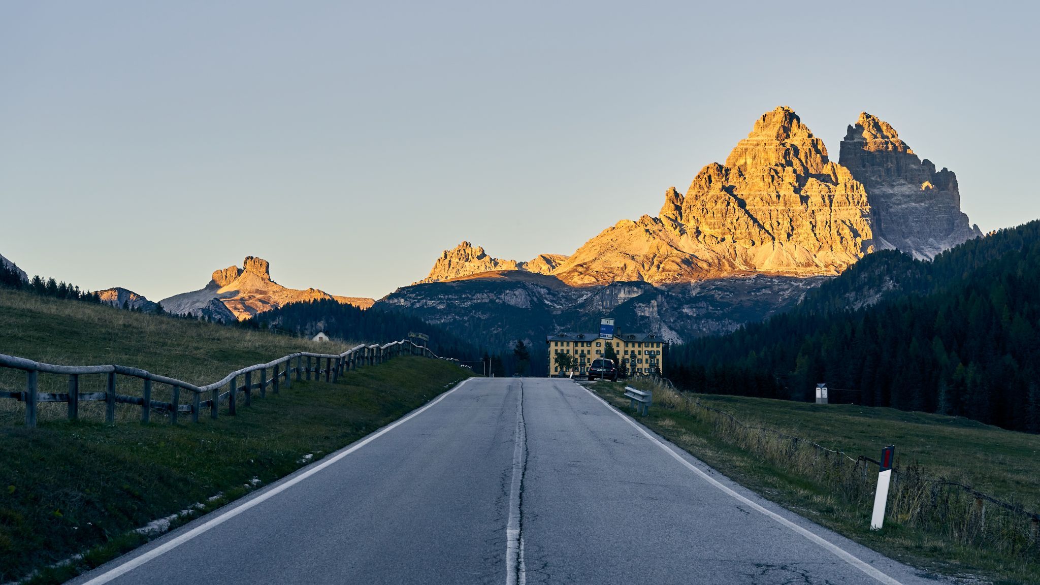 Motorway view near Misurina lake, Italy