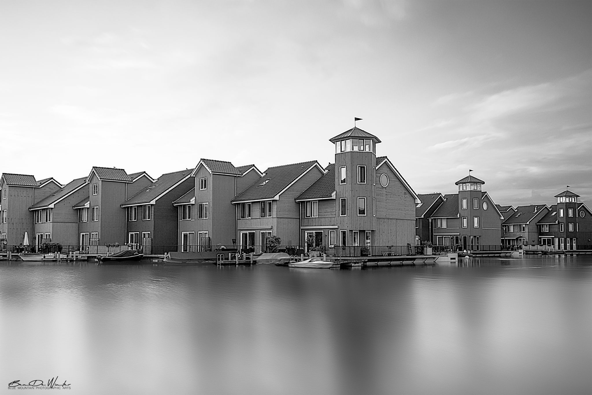 Colourful houses at Reitdiephaven, Netherlands