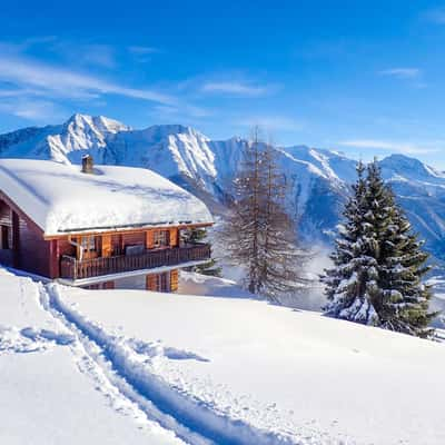 Snow Cabin at Riederalp, Switzerland