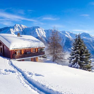 Snow Cabin at Riederalp, Switzerland